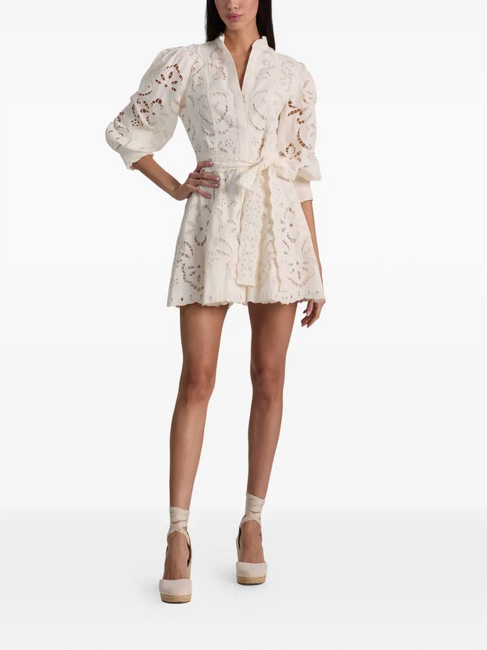 NEW ALICE + OLIVIA lucy shirt mini dress in off white